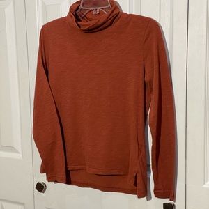 Madewell Whisper Cotton Turtleneck Top Size Small Rust